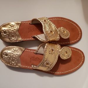 Jack Rogers Hamptons Sandals Gold